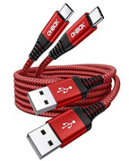 USB to USB C Cable Fast Charging [2 Pack 3FT], USB A to USB C Cable for Car, Durable Braided USB Type C iPhone Charger USBC Cord for iPhone 17/16/15/Pro Max/Plus, Samsung Galaxy S23 and More-Red
