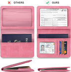 2 Pack Vaccine Card Holder,Passport And Vaccine Card Holder Combo-Baby Blue&Pink