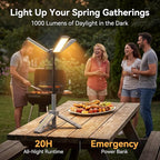 BUBRA 40" Telescopic Camping Lights with Stand, 8000mAh Rechargeable LED Work Light & Camp Lantern, 1000LM Portable Tripod Lamp, 20H Runtime for Power Outages, Survival Gear and Camping Essentials