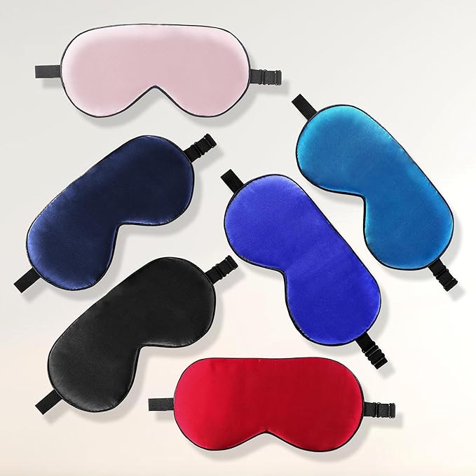 ZIMASILK 2 Pack 100% Natural Silk Sleep Mask, Adjustable Super-Smooth Soft Eye Mask for Sleep, Multiple Color Options (Navy Blue + Pink)