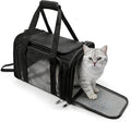 Dog Carrier for Pets, Up to 25 Lbs, Collapsible Travel Carriers for Puppy with Shoulder Strap and Removable Mat, 20x13x13 Inch, Black