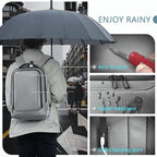 hk Laptop Backpack for Men with USB Charging Port Water-Resistant for 15.6 Inch Computer Bag Durable High-Tech Daypack Casual Backpack for Business Work College Weekender Travel- Grey