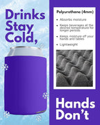 PartyPrints 25 Pack Purple Blank Can Cooler Sleeves, Customizable Bulk Insulated Foam for Beer, Collapsible Plain Drink Holder, Cold Soda Insulator, 12oz Regular, 16oz Tall Cans