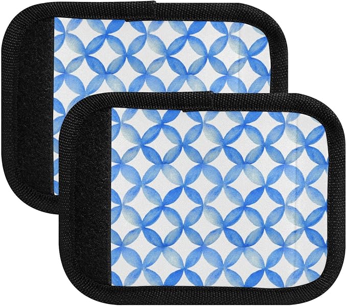 4Pcs Luggage Handle Wrap Suitcase Identifier Handle Covers Tags Soft Travel Bags Luggage Handle Gripper Accessories for Airplane Flying Blue Circle