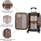 Travelpro Platinum Elite Softside Expandable Luggage, 8 Wheel Spinner Suitcase, TSA Lock, Men and Women, Coastal Blue, 2-Piece Set (21/25)