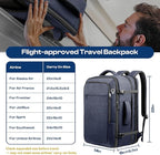 60L Extra Large Laptop Backpack for Men, TSA Approved Water Resistant Computer Bag for Business Travel, Fits 18.4 Inch Laptop, Blue