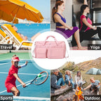 MAXTOP Gym Bag for Women Men Travel Duffle Bag Large Capacity Carry On Weekender Overnight Bag With Shoe Compartment Gym Tote Dry Wet Separation Duffel Bag for Travel