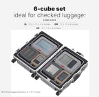 LeanTravel Premium Compression Packing Cubes for Travel - Suitcase Organizer Bags with Double Zipper & Breathable Mesh Panel - Space Saving Carry On Luggage Essentials (6-Pack, Grey, Black, Brown)