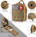 LUXMOM Emergency Survival Kit and First Aid Kit, 142Pcs Professional Survival Gear and Supplies Equipment with Molle Pouch, Gift for Christmas Men Dad Husband Camping Hiking Hunting Outdoor Adventure