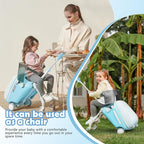 Kids Ride-on Luggage with Seat, 20 inch Carry On Suitcase, 2-in-1 Children's Luggage with Shockproof Silent Wheels and Guardrail for Airplane & Travels