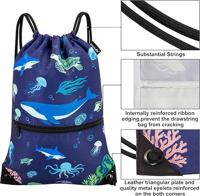 HOLYLUCK Drawstring Backpack Bag Sport Gym Sackpack