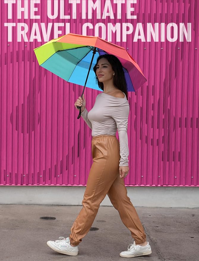 Repel Windproof Travel Umbrella - Compact & Withstands Winds up to 100MPH , Strongest Premium Auto Folding Umbrella for Rain and Sun - Durable, Light & Portable for Women & Men , Fits Backpack & Cars
