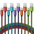 Teyssor USB C Cable 10FT 5-Pack Nylon Braided USB A to Type C Fast Charging Cord Compatible with Samsung Galaxy S24 S23 S22, Note 20 10 9 8, Moto G7 G8