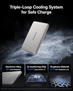 Baseus Picogo Power Bank, 0.3" Ultra Slim 5000mAh MagSafe Battery Pack, Upgraded CCC Certified and Polished Alloy Magnetic Portable Charger, Wireless Charger for iPhone 17/16/15/14/13/12