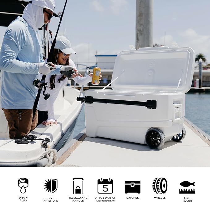 Igloo Maxcold Glide 110Qt Wheeled Cooler | Insulated Hard Shell Ice Chest