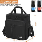 Coffee Maker Carrying Bag Compatible with Keurig K-Mini or K-Mini Plus, Single Serve Coffee Brewer Portable Storage Bag with Extra Pockets, Storage Tote Case With Shoulder Strap