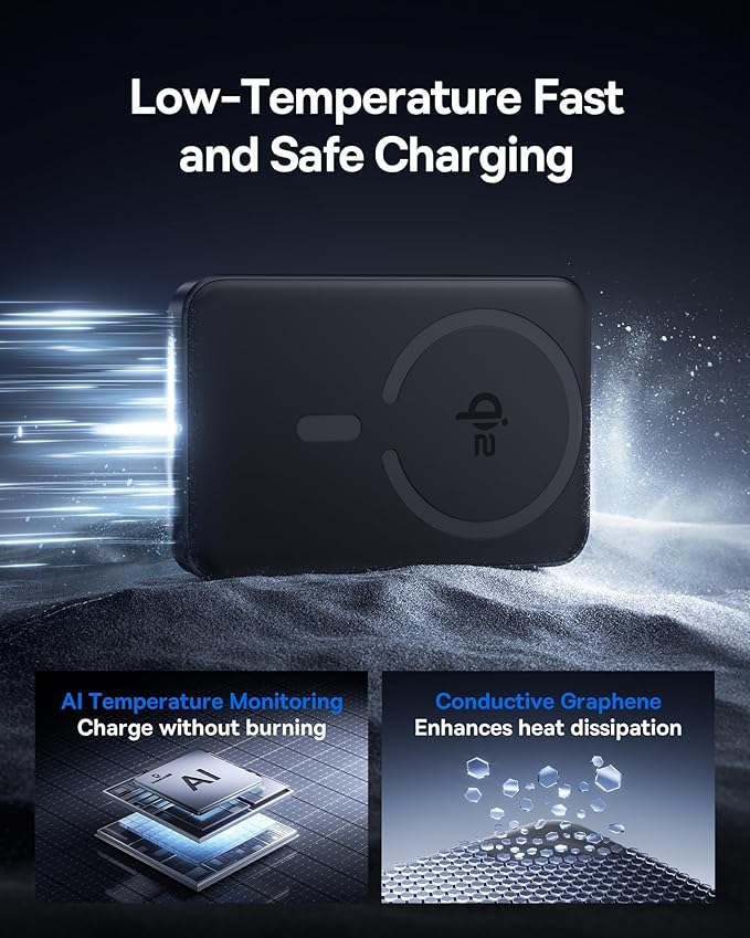 Baseus for MagSafe Portable Charger, Qi2 Certified 15W Wireless Magnetic Power Bank 10000mAh Retractable USB C Cable, 100W 2 in 1 USBC to USBC Multi Fast Charging Cable