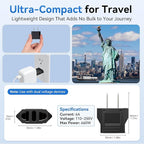 Unidapt US Canada Mexico Travel Plug Adapter, European to US Plug Adapter, Universal Outlet Adapters, 2-Pack EU to US Adaptor, Europe to USA, Type A Pin Converter, Black