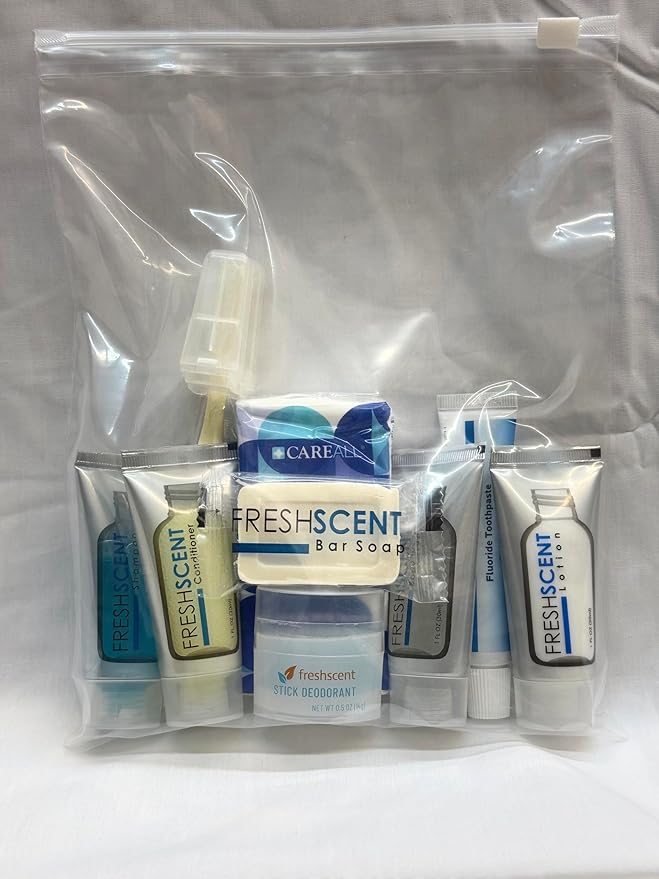 Bulk Travel Hygiene Kits – 30 Count Case | Prepacked Toiletry Essentials with Shampoo, Conditioner, Body Wash, Lotion, Toothbrush, Deodorant & More