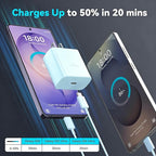 45W Super Fast Charger USB C Android Phone Type C Charger Fast Charging Block with 6.6FT Cord for Samsung Galaxy S26/S26 Ultra/S26+/S25 Ultra/S25/S24 Ultra/S24/S23 Ultra/S22/S21/S20/Note 10, Blue