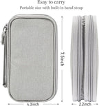 CAAORDKSO Electronic Organizer Travel Cable Accessories Case, Organizer Bag, Accessories Pouch for USB, Cord, Charger, Phone, Power Bank, Earphone (Light Grey, Medium)