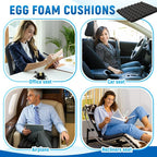 2 Pack Inflatable Travel Seat Cushion with Air Pump Storage Bags 64 Bubbles Upgrade Ergonomic Pressure Relief Airplane Seat Cushion for Long Flights Office Car Portable Lightweight Comfort Cushions