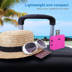 ETwinCoo 3 Way Flat Wall Plug Extender AC Adapter - 2-Prong Swivel Mini Multi Plug Outlet, Rotatable Socket (Quick & Easy Install) Perfect for Home and Travel, Type A, Rose Red (2 Pack)