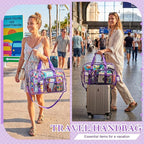 Abbylike Clear Bag Large Heavy Duty Tote for Stadium Events 20" Duffle Transparent Gym Bag for Sport Event Travel Makeup Work
