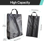 Travel Shoe Bags, Water Resistant TPU Mesh with Zipper, Travel Essentials for Men & Women (Black, 2 Set)