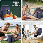 BAGPARKK Insulated Cooler Backpack,33/45 Cans Multifunctional Double Deck Leakproof Cooler Bag with Sternum Strap,Large Capacity Lightweight Travel Camping Beach Backpack