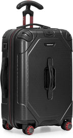 Traveler's Choice Maxporter II Polycarbonate Hardside Trunk with Spinner Wheels, Black, 22-Inch Carry-on Luggage