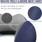 MLVOC Neck Pillow for Traveling, Upgraded 100% Pure Memory Foam Travel Neck Pillow for Airplane Flight Sleep, Breathable & Machine Washable Cover, Travel Kit with 3D Eye Mask, Earplugs & Bag, Blue