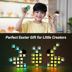 TOSY Magnet Fidget Spinner Glow - 16 Blocks, 3in1 Toy: Transformable Fidget Spinner, Infinity/Puzzle Cube, Easter Basket Stuffers Gift for Kids/Adults, Glowing STEM Sensory Stress Relief