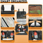 ORKELS Tactical Camping Kitchen Organizer Bag – Hanging Camp Cookware Storage with Paper Towel Holder, Portable Utensil Organizer for BBQ, Hiking, RV Cooking Essentials – Bag Only