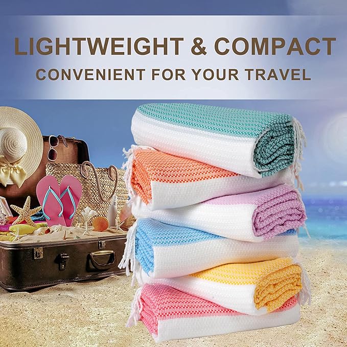 Genovega 4 Packs Turkish Beach Towel Pool Swim Towels Set Bulk Soft Extra Large Sand Free Quick Dry Thin Lightweight Travel Vacation Essentials Cruise Accessories Must Haves Sandless Oversized Dot