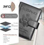 Herain Passport Holder for Travel Essentials, 2 Pcs Passport Cover Wallet Case Travel Gifts Women Men Family, RFID Passports Book Card Holders Travels Cruise Accessories Must Haves