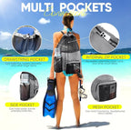 HOHOM Swim Mesh Beach Bag, Waterproof Gym Bags for Women and Men, Large Pool Bag Swimming Gear Drawstring Backpack