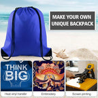 PLULON 6 Pcs Drawstring Bags Bulk Blue Drawstring Backpack String Backpack Cinch Sack Sport Gym Backpack Bags for Yoga Traveling Outdoor Sports