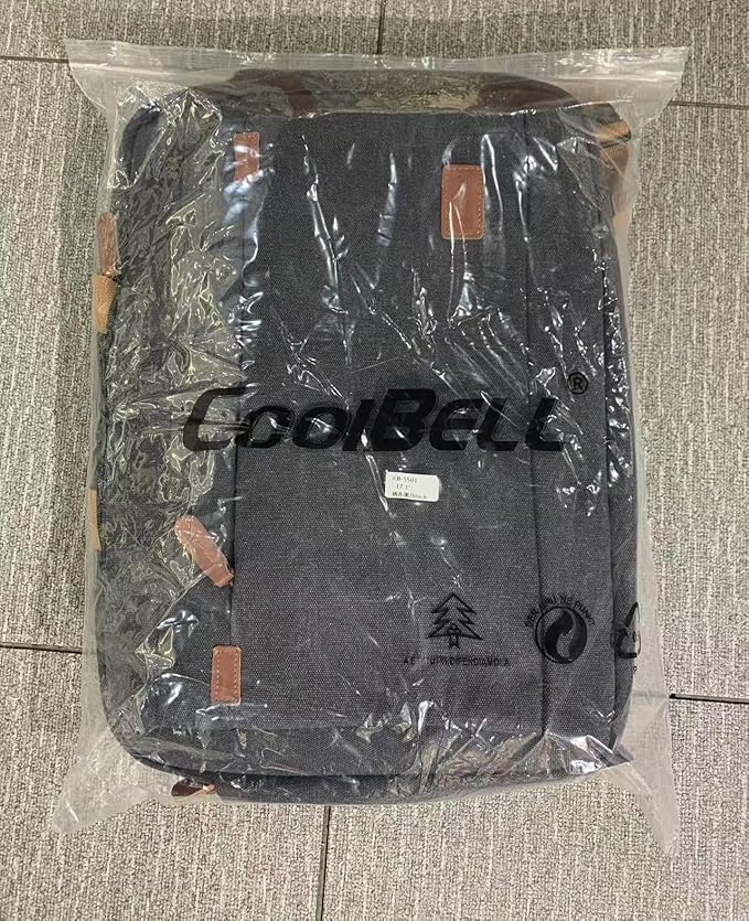 CoolBELL 17.3 Inches Convertible Laptop Messenger Bag Shoulder Bag Canvas Backpack Oxford Cloth Multi-Functional Briefcase For Men Women (Canvas Black)