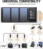 BLAVOR 10W Plus 30W Solar Charger, Foldable Solar Panel for Camping, IPX4 Waterproof, Solar Battery Charger Compatible with Solar Generators, Phones, Tablets