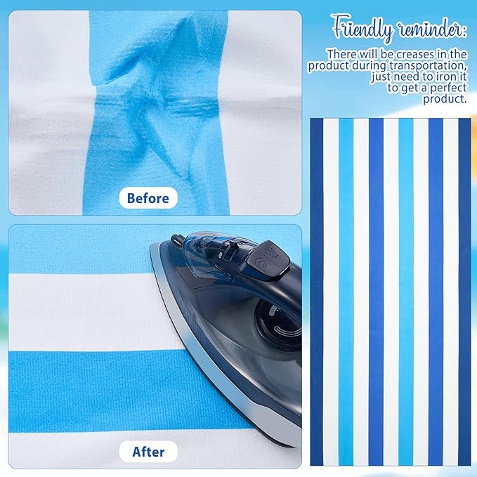 Redbaker 16 Packs 72 x 36 Inches Oversized Vertical Stripe Beach Towel Bulk Extra Large Pool Towels Set Microfiber Quick Dry Swim Towel Blanket for Women Men Adult Bath Travel(Gradient Color)