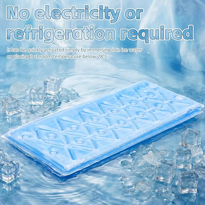 SiliFine 2 Pack Cooling Seat Cushion Reusable Pcm Cooling Pad No Condensation Foldable Portable Ice Mat for Car Seats Office Chairs Bed Camping Travel(Blue, 15.7" x 11.8")
