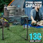 VILLEY Folding Camping Square Table with Carry Bag, Lightweight Aluminum Adjustable Square Table for Outdoor, Camping, Picnic, Backyards, BBQ, Large
