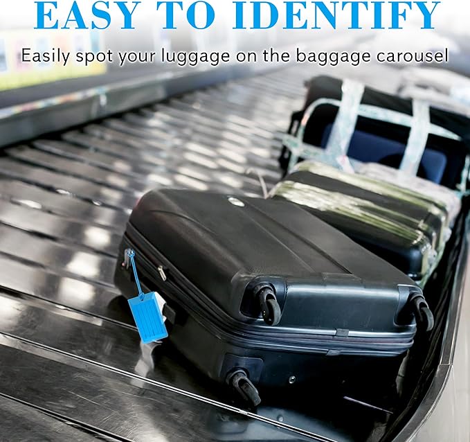 100 Pack Luggage Tags for Suitcases, Airplane Travel Essentials for Flying, International Travel Must Haves, and Luggage Accessories by Sodsay
