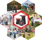 Qiguet Collapsible Folding Chair - Upgraded Portable Chair with 400lbs Load Capacity, Perfect for Camping, Fishing, Hiking - Folding Stool with Carrying Straps, Gift for Fisherman (Red)