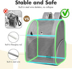 Pet Backpack Carrier ，Large Cat Carrier Backpack Up to 20 Lbs with Breathable Mesh, for Medium Large Cats or Small Dogs, Travel Hiking Camping Backpack (Gray-XL)