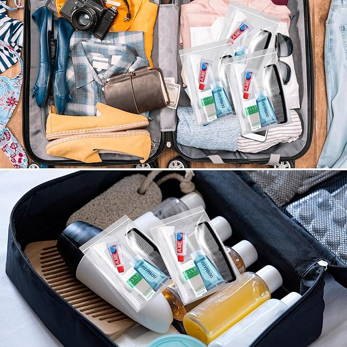 Ziliny 60 Pcs Basic Toiletry Set Homeless Hygiene Kits Homeless Care Package Supplies Travel Toiletry Bulk for Men Women Charity Reusable Supplies