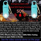 135dB Rechargeable Mutual SOS Paging Personal Alarm Non Slip Grip Keychain Siren for Women. Built-in Ultra-Bright Flashlight. Emergency Alerts Loud Sound Hiking Bear Alarm. Aqua