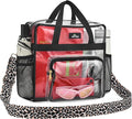 MAY TREE Clear Bag for Stadium Events, 12x6x12 Clear Tote Bag with Removable Strap, Transparent Bag for Concert Sports Gym, Leopard-Strap