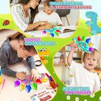 UIIOPJIOM 2PC Pink Dinosaur Color Sorting Sensory Toys for Toddler Girl, Montessori Toy Game Learning Activities Quiet Calm Down Fidgets for Classroom Gifts for 3 4 5 Year Old Easter Basket Stuffer